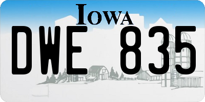 IA license plate DWE835