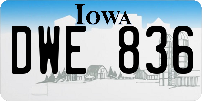 IA license plate DWE836