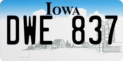 IA license plate DWE837