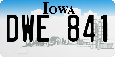 IA license plate DWE841