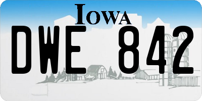 IA license plate DWE842