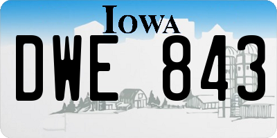 IA license plate DWE843