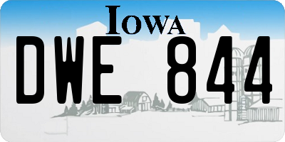 IA license plate DWE844