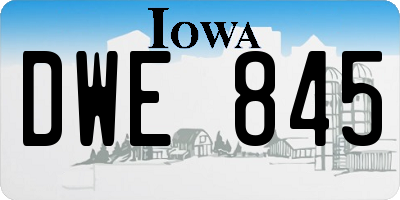 IA license plate DWE845