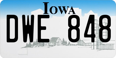 IA license plate DWE848