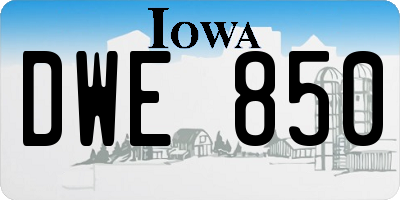 IA license plate DWE850