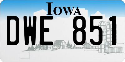 IA license plate DWE851