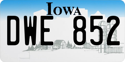 IA license plate DWE852