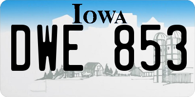 IA license plate DWE853