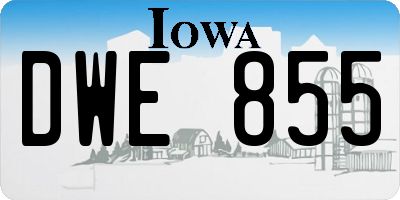 IA license plate DWE855