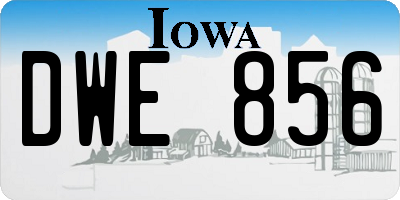 IA license plate DWE856