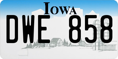 IA license plate DWE858