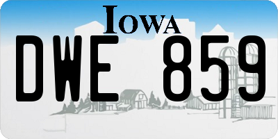 IA license plate DWE859