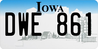 IA license plate DWE861