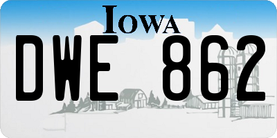 IA license plate DWE862