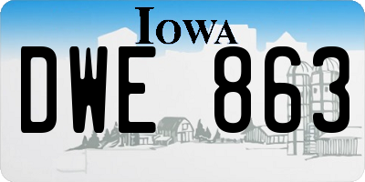 IA license plate DWE863