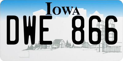 IA license plate DWE866