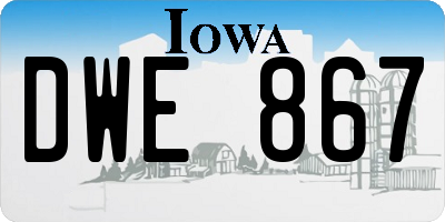 IA license plate DWE867