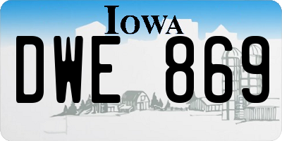 IA license plate DWE869