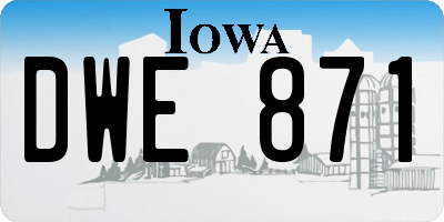 IA license plate DWE871