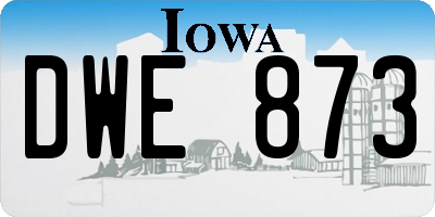 IA license plate DWE873