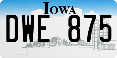 IA license plate DWE875