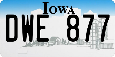 IA license plate DWE877