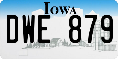 IA license plate DWE879