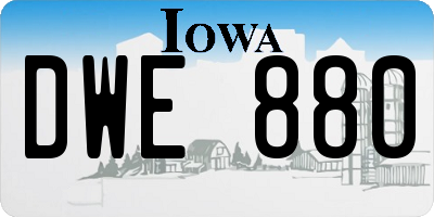 IA license plate DWE880