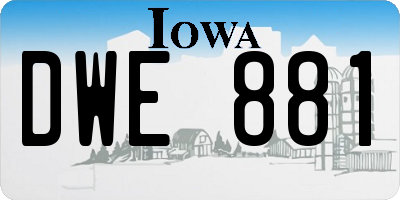 IA license plate DWE881