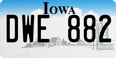 IA license plate DWE882