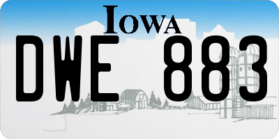 IA license plate DWE883