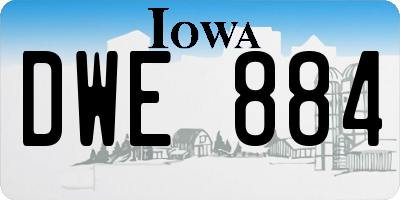 IA license plate DWE884