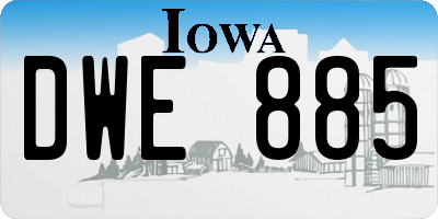 IA license plate DWE885