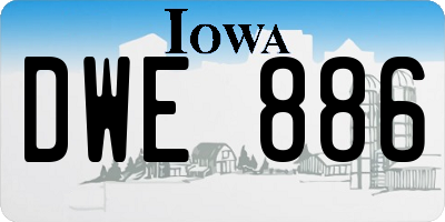 IA license plate DWE886