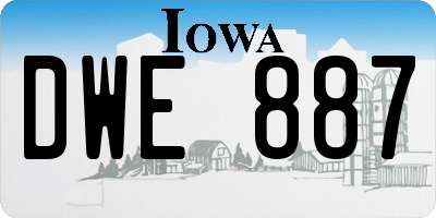 IA license plate DWE887