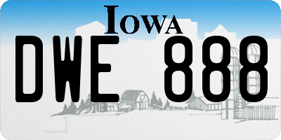 IA license plate DWE888