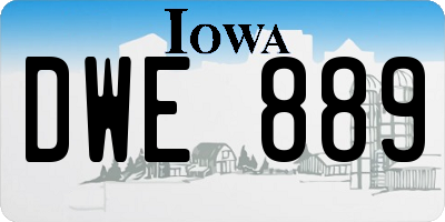 IA license plate DWE889