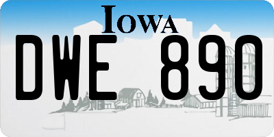 IA license plate DWE890