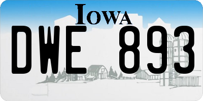 IA license plate DWE893