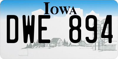 IA license plate DWE894