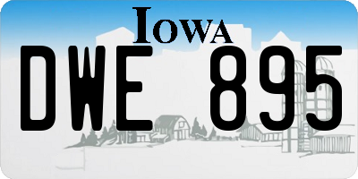 IA license plate DWE895