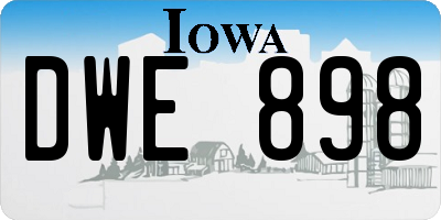 IA license plate DWE898