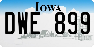 IA license plate DWE899