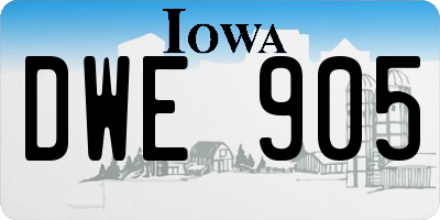 IA license plate DWE905