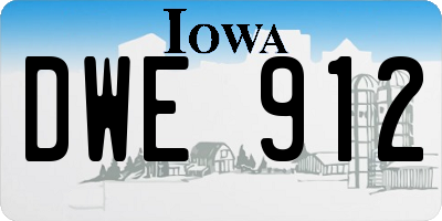 IA license plate DWE912