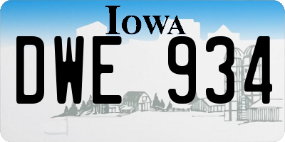 IA license plate DWE934