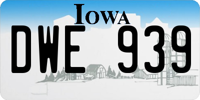 IA license plate DWE939