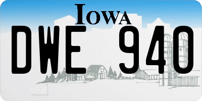 IA license plate DWE940