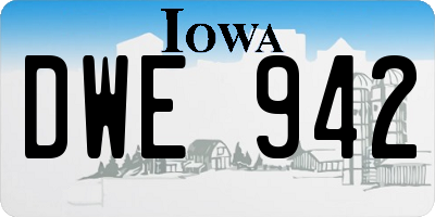 IA license plate DWE942